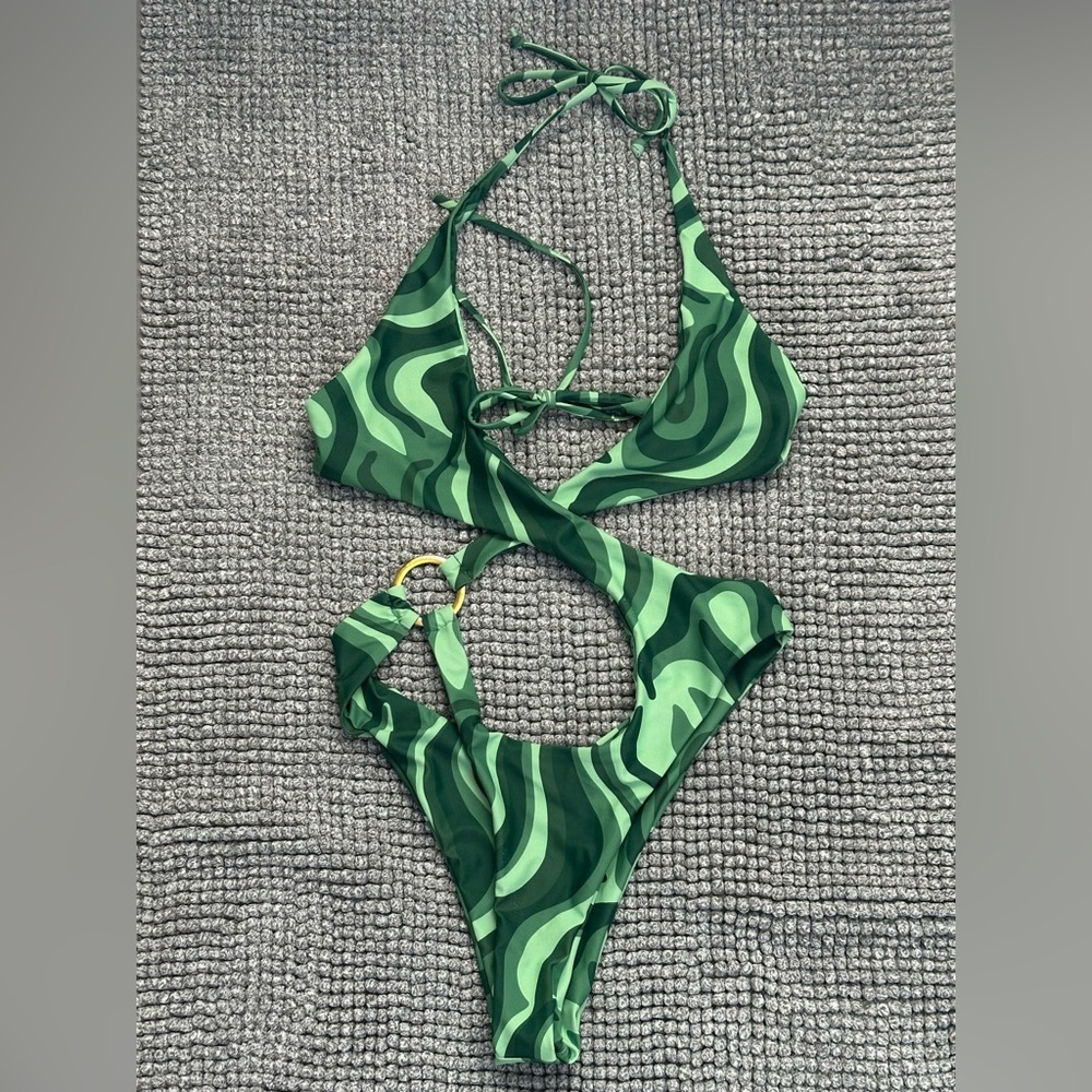 The Tropical Society Green One Piece Bikini